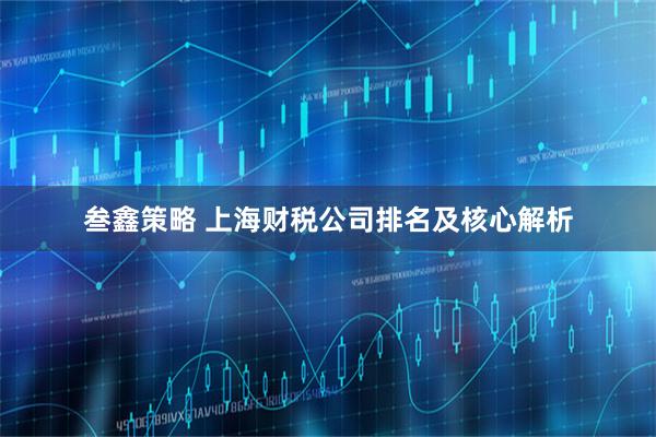 叁鑫策略 上海财税公司排名及核心解析