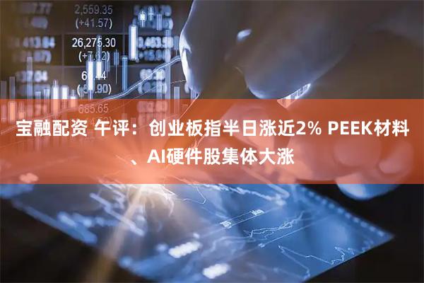 宝融配资 午评：创业板指半日涨近2% PEEK材料、AI硬件股集体大涨